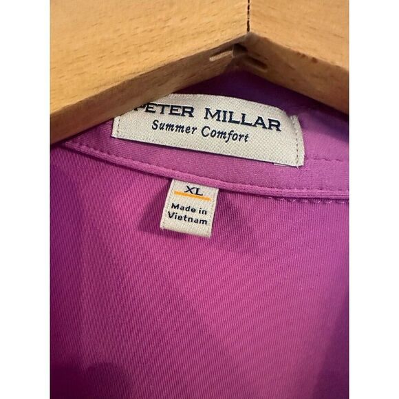 Peter Millar Summer Comfort Purple Polo Men's XL - Picture 3 of 5